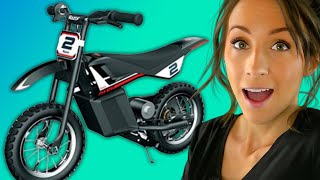 Razor MX125 Dirt Rocket ElectricPowered Dirt Bike Review [upl. by Anayrb529]