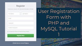 User Registration Form with PHP and MySQL Tutorial 1  Creating a Registration Form [upl. by Blanding]