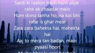 Zara Zara Lyrics YouTube [upl. by Norej995]