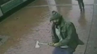 Video shows ax attack on NYPD officers [upl. by Gamages]