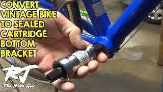 How To Upgrade Vintage Bike With Sealed Cartridge Bottom Bracket [upl. by Ardnyk602]