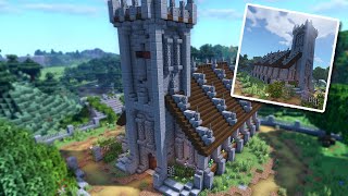 Minecraft  How to Build a Large Medieval Church [upl. by Leuas]