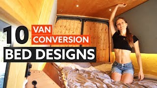 10 Awesome BED DESIGNS for your VAN CONVERSION 🛏 🚐 [upl. by Pickering]