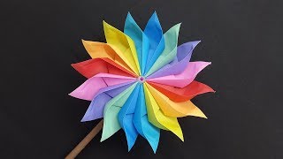 Wonderful Paper Windmill making tutorial  DIY Pinwheel [upl. by Esra282]