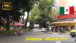 Condesa Mexico City CDMX  Walking Tour 4K [upl. by Aklog]