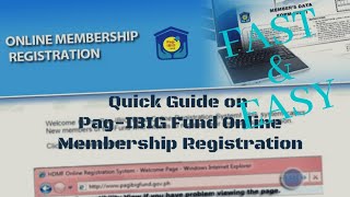 How to get MDF online  pag ibig registration online 2021 [upl. by Kado917]