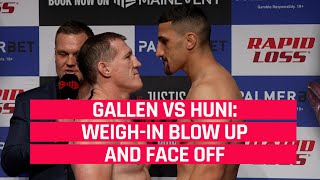 Paul Gallen vs Justis Huni  WeighIn Blow Up amp Face Off [upl. by Keheley75]