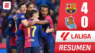 BARCELONA 40 REAL SOCIEDAD Es líder y le saca 1 punto al Atlético y 3 al Real Madrid  La Liga [upl. by Ashby]