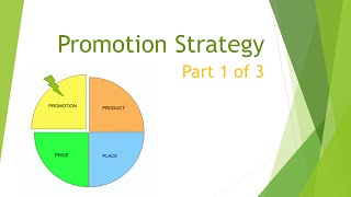 Marketing Mix Promotion Strategy part 1 [upl. by Stilla]