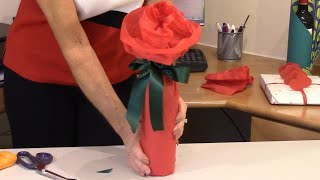 How to Wrap a Bottle for Valentines Day [upl. by Ihsakat]