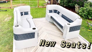 Pontoon Boat Rebuild Gets Beautiful New Seats Episode 4 [upl. by Michelina]