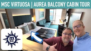 MSC Virtuosa  Aurea Balcony Cabin Tour [upl. by Leahcimnhoj]