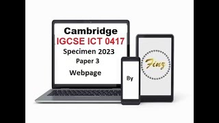 IGCSE ICT 0417 Specimen 2023  Paper 3 Webpage [upl. by Victorine]