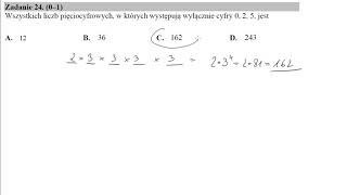 24 Wszystkich liczb pięciocyfrowych w których występują wyłącznie cyfry 0 2 5 jest [upl. by Staley]