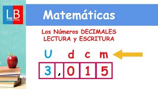 Los Números DECIMALES LECTURA y ESCRITURA ✔👩‍🏫 PRIMARIA [upl. by Rebak]