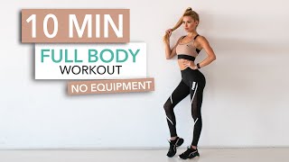 10 MIN FULL BODY WORKOUT  No Equipment  Pamela Reif [upl. by Hubert647]