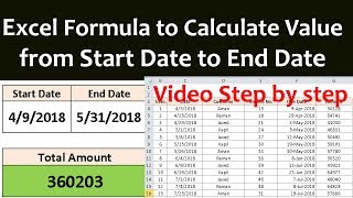 Excel Advance Formula to Calculate Value from Start Date to End Date [upl. by Ellehcirt296]