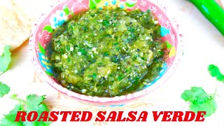 EASY AUTHENTIC HOMEMADE MEXICAN ROASTED SALSA VERDE RECIPE  How To Make Green Salsa [upl. by Aym]