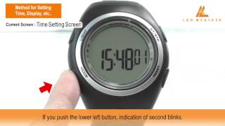 Method for Setting Time Display etc  PEDOMETER MASTER II [upl. by Egor82]