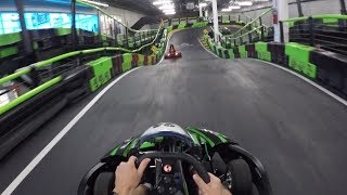 Racing Electric Go Karts At 35 MPH  Andretti Indoor Kart amp Games Orlando [upl. by Kezer]