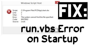 Windows Script Host runvbs Error on Startup fix [upl. by Aidnahs98]