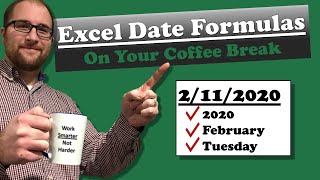 Date Formulas in Excel  Extract the year weekday Month and week number from any date in Excel [upl. by Aiclid122]