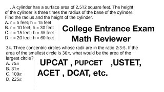 College Entrance Exam Math Reviewer Part 1 UPCAT PUPCET USTET ACET DCAT etc [upl. by Ailey]