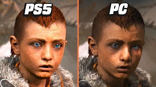 God of War PS5 Vs PC Ultra Settings Graphics Comparison [upl. by Elauqsap]