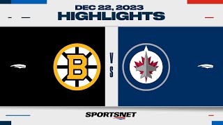 NHL Highlights  Bruins vs Jets  December 22 2023 [upl. by Aicatsana]