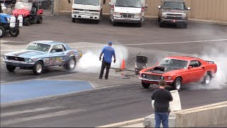 1969 Mustang vs 1967 Mustang Drag Race [upl. by Ellynn]