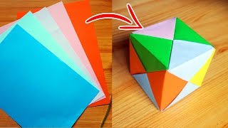 Cubo de papel  Origami Papiroflexia y 3D [upl. by Launam398]