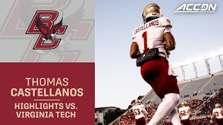 Boston College QB Thomas Castellanos Highlights vs Virginia Tech [upl. by Lette]