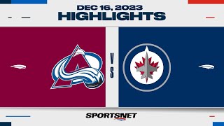 NHL Highlights  Avalanche vs Jets  December 16 2023 [upl. by Lune480]