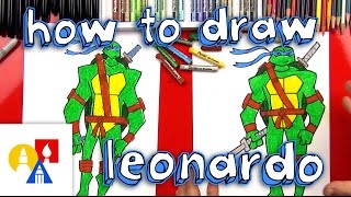 How To Draw Leonardo Teenage Mutant Ninja Turtles [upl. by Zilla368]