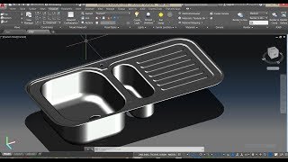 Modeling of a kitchen sink in AutoCAD 2018 [upl. by Notlaw]