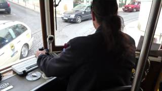 tram 28 lisbon driver view [upl. by Yxel390]