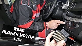 BLOWER MOTOR FAN WEAK LOW AIR FLOW FIX [upl. by Reifnnej907]