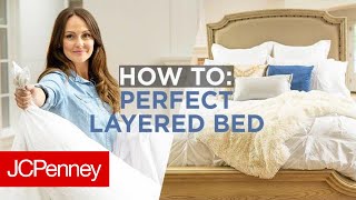 How To Make a Perfect Layered Bed  JCPenney [upl. by Akerdnahs]