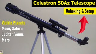 Celestron Powerseeker 50AZ Refractor Telescope Unboxing  Beginners Telescope for watching Planets [upl. by Knah]