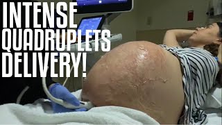 INTENSE QUADRUPLETS LABOR amp DELIVERY VLOG BIRTH VLOG  RAW amp REAL  TFYV 18 [upl. by Odanref]