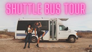 UNBELIEVABLE DIY Shuttle Bus Camper Conversion  BUS TOUR [upl. by Innig]