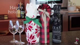 How to Gift Wrap Wine Bottles  Three Ways [upl. by Ardeahp564]