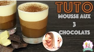 ♡• RECETTE MOUSSE AUX 3 CHOCOLATS  FACILE ET RAPIDE •♡ [upl. by Aerdnaxela]