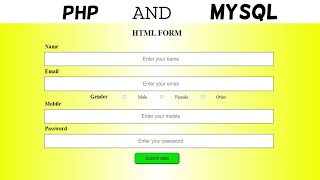 How to connect HTML form to MySQL Database with PHP [upl. by Aivul256]