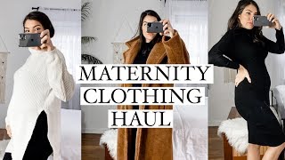 Winter Maternity Clothing Haul BASICS amp FAVES Boohoo  Aerie Shein [upl. by Laeno859]