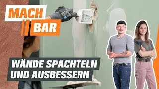 Wände spachteln und ausbessern  OBI [upl. by Ynamreg]