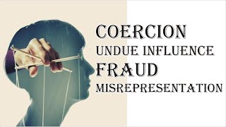 Coercion Undue Influence Fraud Misrepresentation  Indian Contract Act 1872  Law Guru [upl. by Alena507]