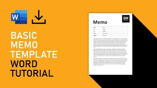 Basic MemoMemorandum Template  Microsoft Word Tutorial FREE DOWNLOAD [upl. by Orpheus]