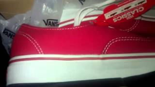 Vans Authentic Red Unboxing [upl. by Aseneg145]