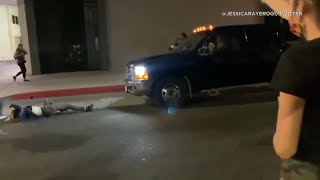 Truck slams into protester during Breonna Taylor demonstration in Hollywood  ABC7 [upl. by Minne]